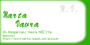 marta vavra business card